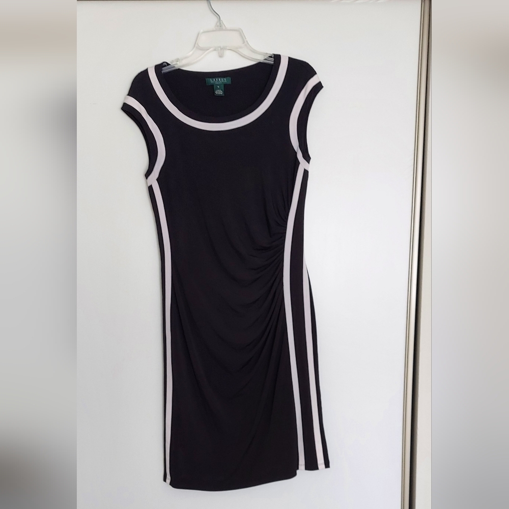 Laure Ralph Lauren Black White Dress  Size 10